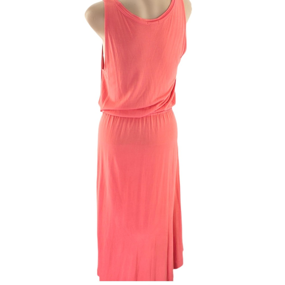 Gap Hi-Lo Short Dress Womens Large Fresh‎ Coral Sleeveless Drawstring Rayon 6070 - Picture 3 of 15